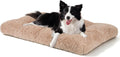 JOEJOY Large Dog Bed Crate Pad, Deluxe Plush Washable Dog Beds Fulffy Soft Kennel Pad Anti-Slip Pet Sleeping Mat for Large Medium Small Dogs, 35" x 23", Beige
