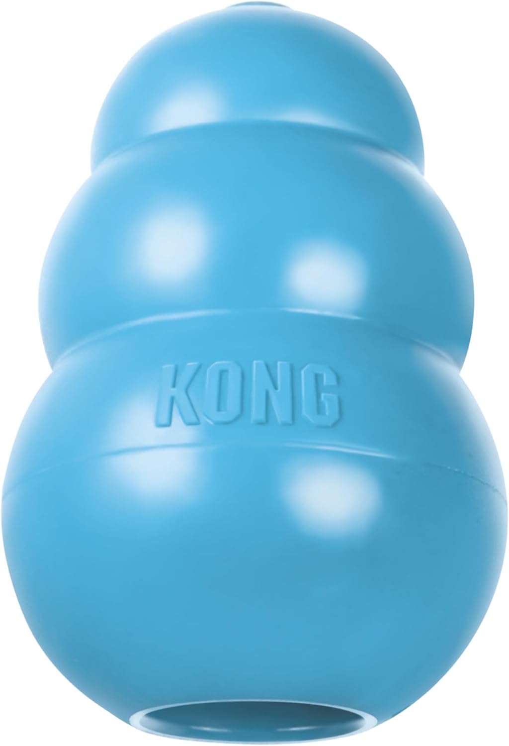 KONG Puppy, Natural Rubber Teething Chew Toy, for Medium Puppies, Blue | Gentle Natural Teething Rubber Toy, Stuffable for Treats & Built for Chewing & Fetch with Growing Puppies