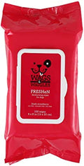 Wags & Wiggles Multipurpose Dog Wipes, Fresh Strawberry Scent, 100 Count | Waterless cloths, no SLS parabens or DEA, fresh strawberry scent, paws face and body 