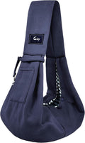 CUBY Dog and Cat Sling Carrier - Hands Free Reversible Small Pet Sling Carrier Bag - Soft Pouch and Tote Design - Suitable for Puppy, Small Dogs Cats Outdoor Travel(Classic Blue)
