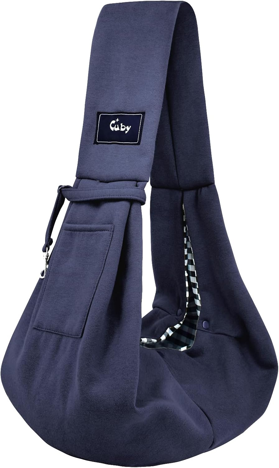 CUBY Dog and Cat Sling Carrier - Hands Free Reversible Small Pet Sling Carrier Bag - Soft Pouch and Tote Design - Suitable for Puppy, Small Dogs Cats Outdoor Travel(Classic Blue)