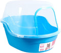 Petphabet Jumbo Hooded Cat Litter Box, Extra Large, Light Blue