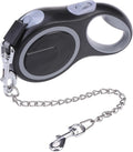 PUPTECK Retractable Dog Leash with Detachable Chew Proof Cable, Black, 26ft