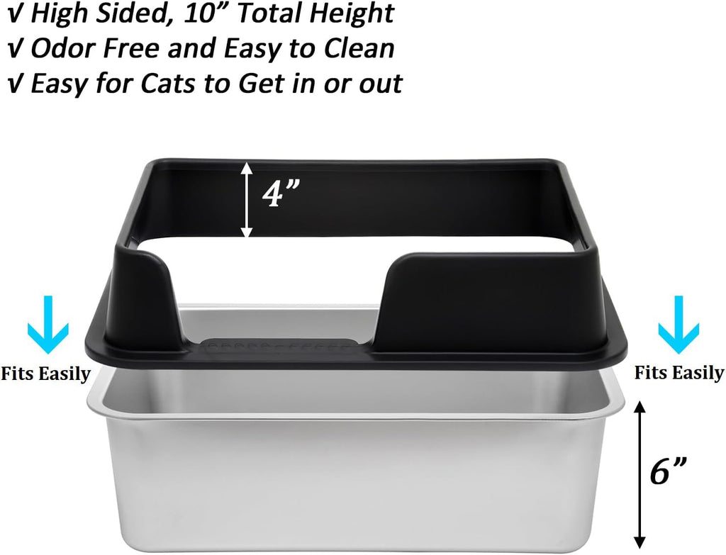 Kichwit Stainless Steel Cat Litter Box with Lid, 19.8" x 13.8" x 10"