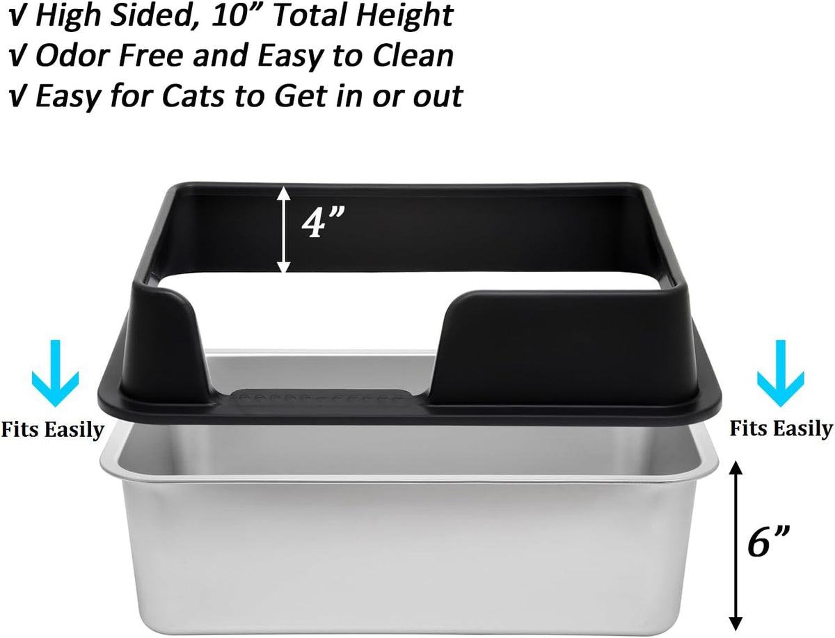 Kichwit Stainless Steel Cat Litter Box with Lid, 19.8" x 13.8" x 10"