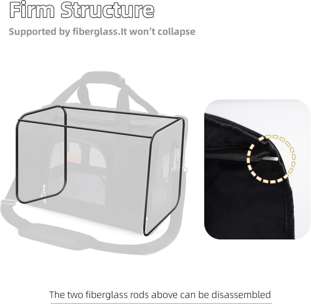 ROYPET Cat Carrier,Portable Pet Carrier Bag for Cats and Small Dogs,Foldable Soft-Sided and Scratch-Proof mesh Cat Bag Pet Carriers,Airline Approved Pet Carrier,Pet Travel Carrier Up to 15 Lbs,Black
