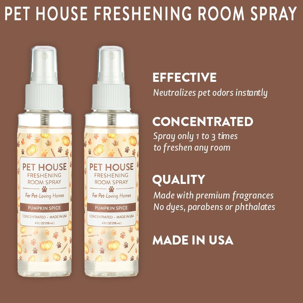 Pumpkin Spice Concentrated Room Spray for Pet Odor, Pack of 2
