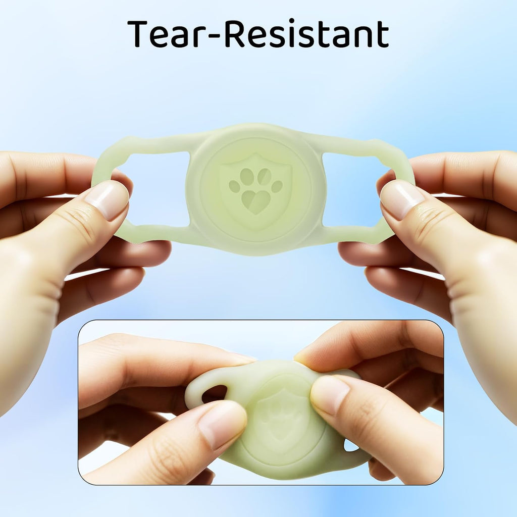 IP68 Waterproof AirTag Holder for Dog Collar, Silicone, Lum