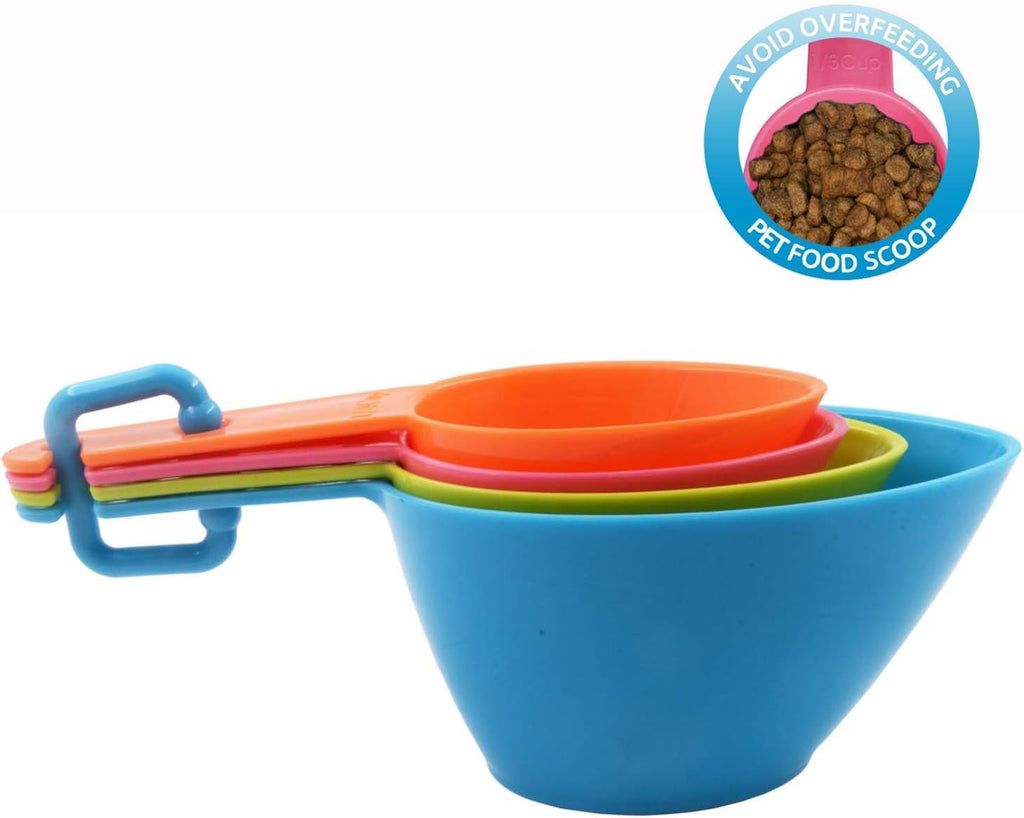 HINMAY Pet Food Scoops Plastic Measuring Cups Set, Set of 2
