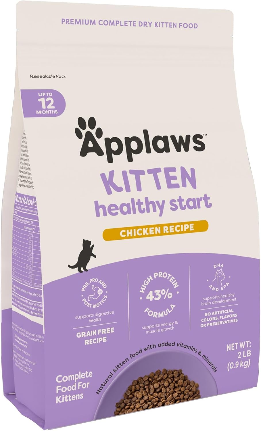 Applaws Kitten Healthy Start Chicken Grain Free Dry Food 2 lb Bag