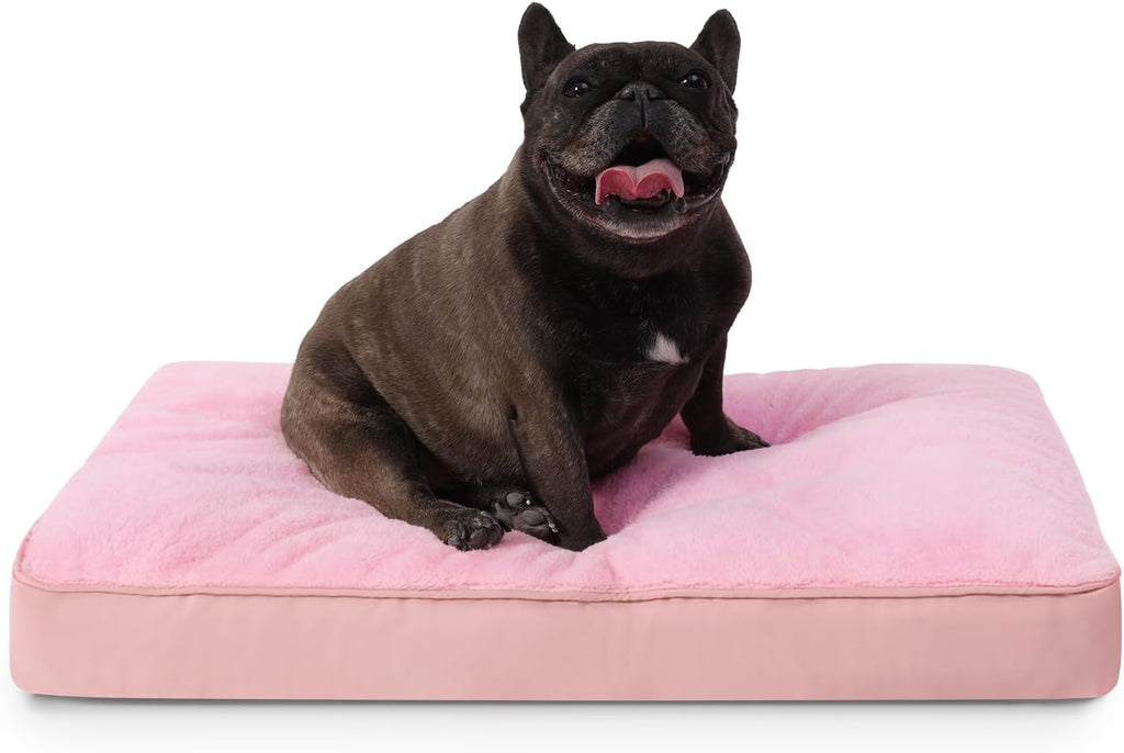 NUPIDA Waterproof Medium Dog Bed for Crate with Washable Cover, 29x18, Pink