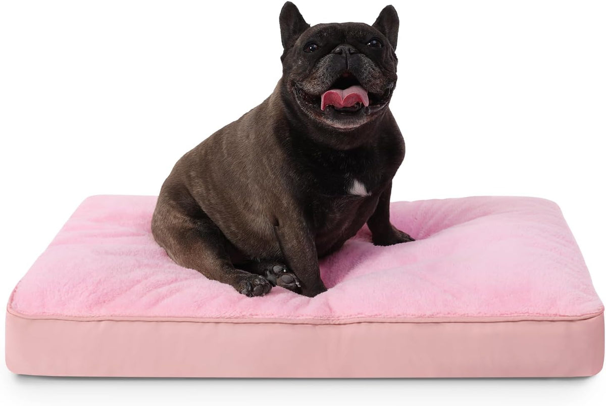 NUPIDA Waterproof Medium Dog Bed for Crate with Washable Cover, 29x18, Pink
