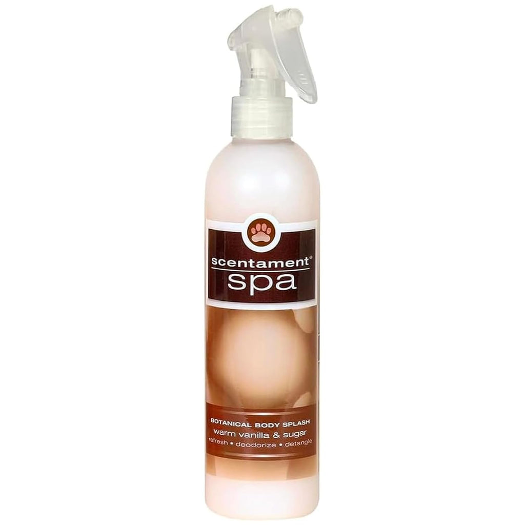 Best Shot Scentament Spa Botanical Body Splash, Detangler Spray, Hypoallergenic Body Spray for Cat, Dog, Warm Vanilla Sugar, 8 Oz.