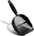 DHXYZZB Cat Litter Scoop Stainless Steel Litter Shovel, Heavy Duty Litter Sifter, Litter Scooper with Wooden Handle Large Scoop for Fast Sifting Easy to Clean