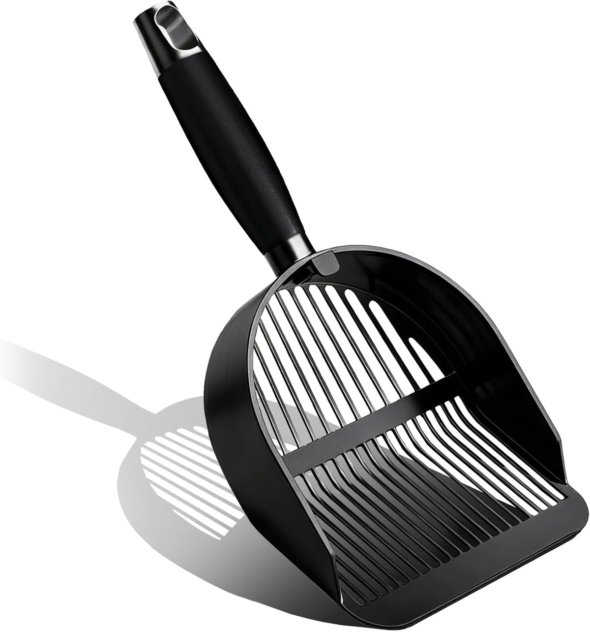 DHXYZZB Cat Litter Scoop Stainless Steel Litter Shovel, Heavy Duty Litter Sifter, Litter Scooper with Wooden Handle Large Scoop for Fast Sifting Easy to Clean