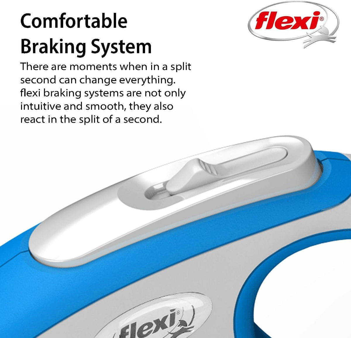 FLEXI® Comfort Tape Retractable Dog Leash, Medium, 16 ft - Blue