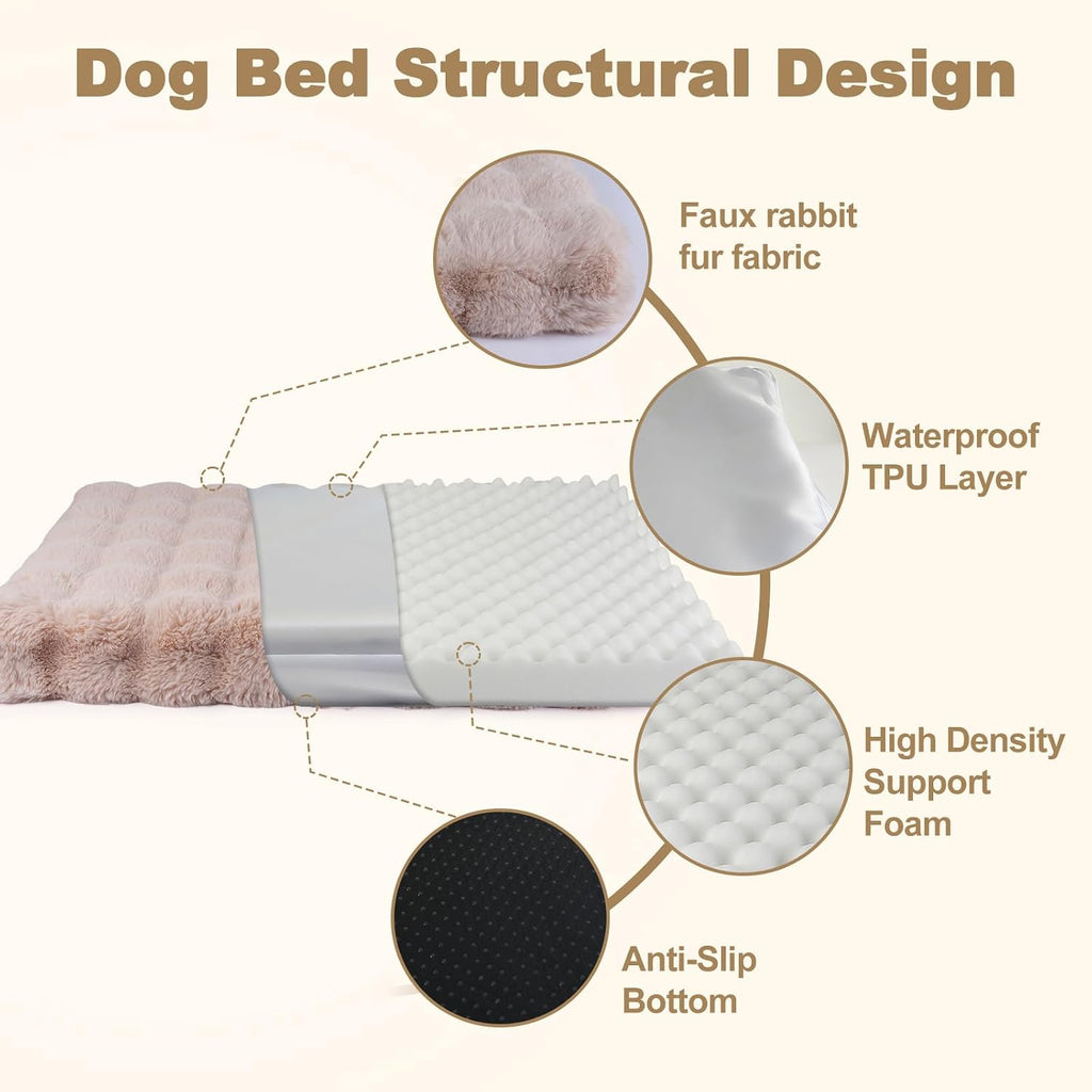 XXL Dog Bed 52x36, Washable Orthopedic Crate Pad Mat