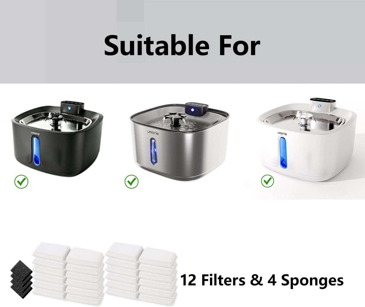 12 Pack Filters for cat Water founatin