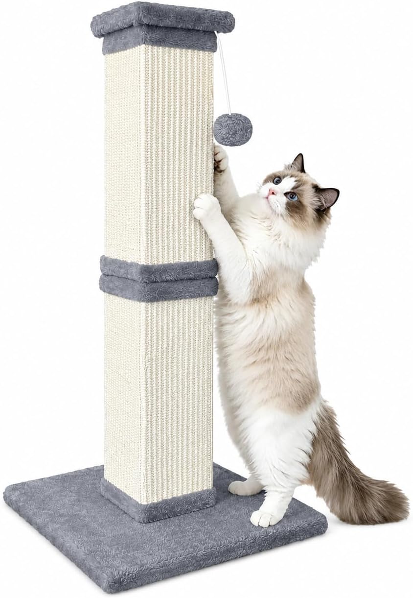 Cat Scratching Post for Indoor Cats, Sisal Cat Scratcherl, 32 Inch