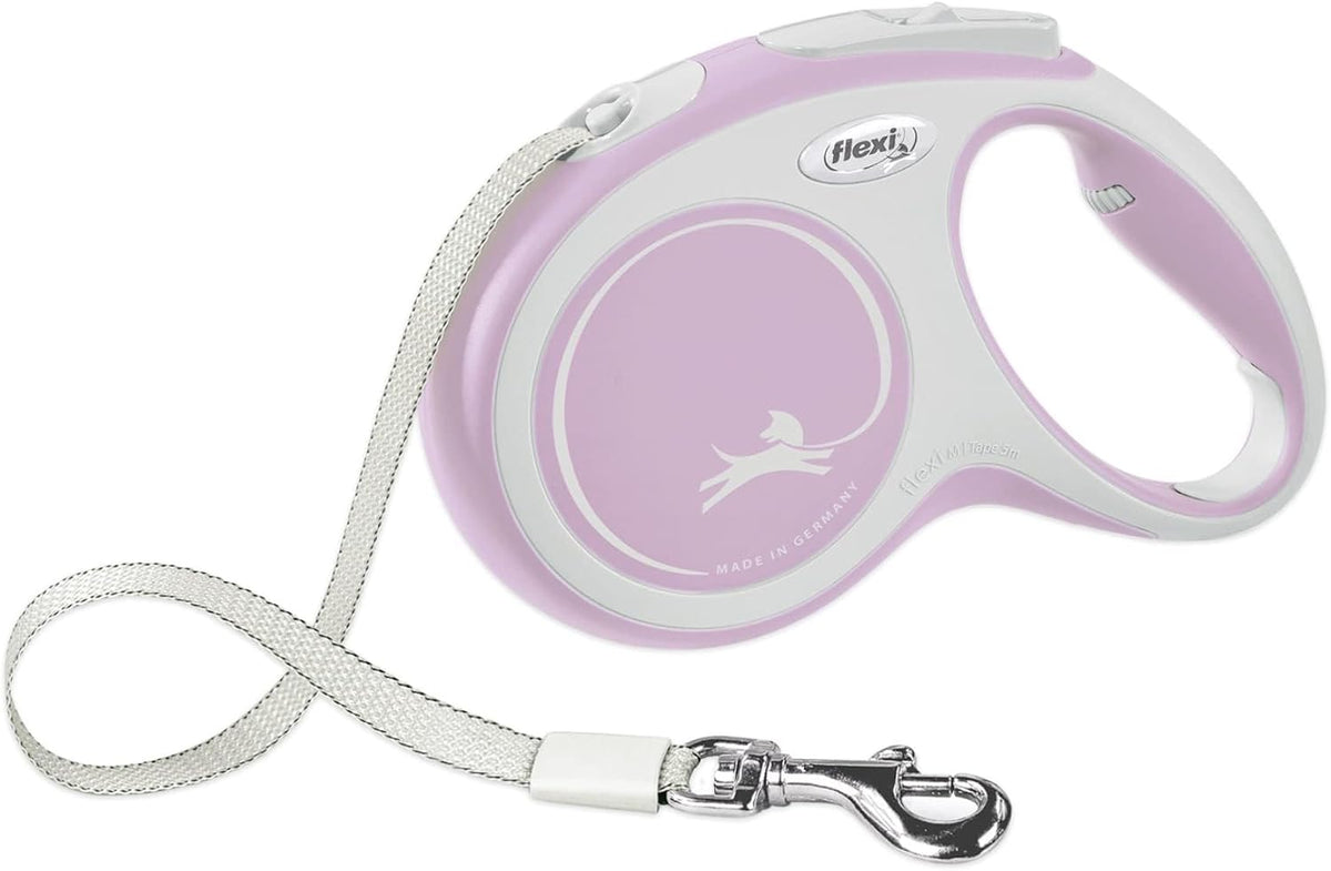 FLEXI® Comfort XS Tape Retractable Dog Leash, 3-Finger Grip, 10 ft - Pink