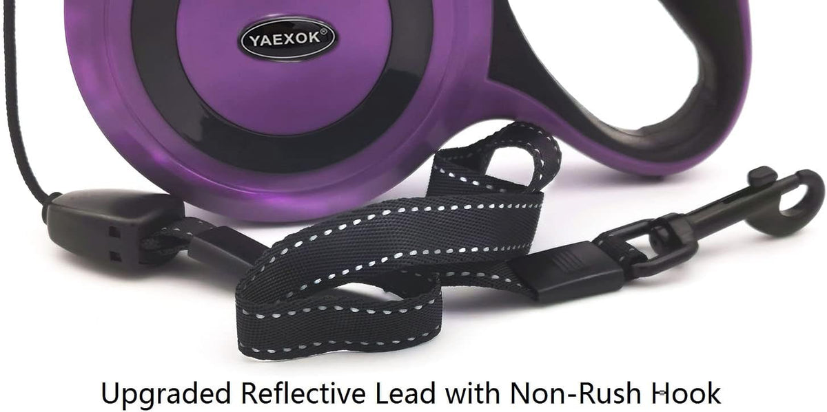 Heavy Duty Retractable Dog Leash 26ft,Pet Long Walking Leashes Leads for Small Medium Large Dogs Doggie Up to 110lbs (Purple)