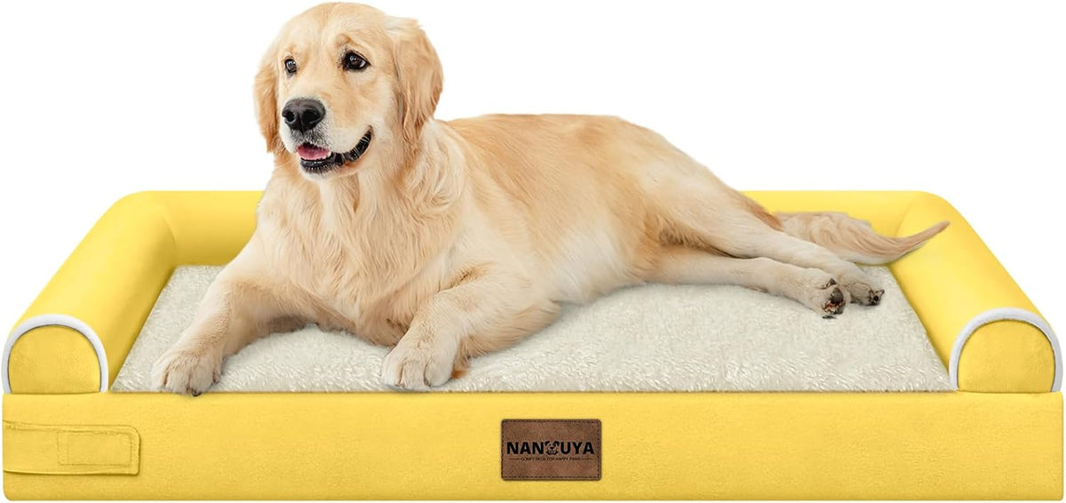 NANUYA Orthopedic Dog Bed for Large Dogs, 36 x 27 Inch, Ginger