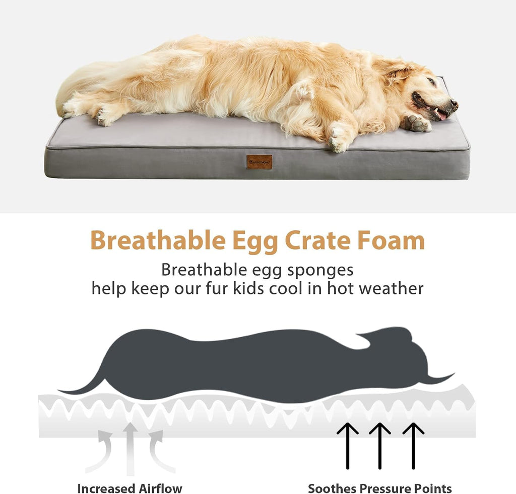 BFPETHOME Outdoor Waterproof Dog Bed for Large Dogs, Washable Cover, 47"