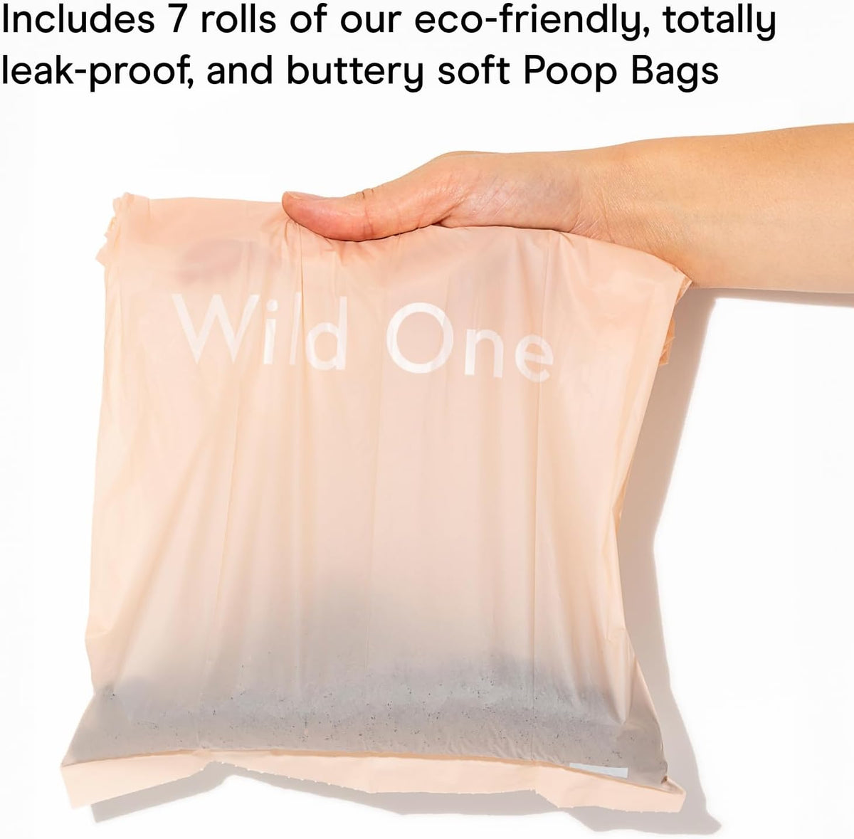 Wild One Dog Poop Bag Holder and Dispenser with Leash Attachment, Leak Proof, Easy Twist Top for Refills, Includes 1 Box Of Bags, Black