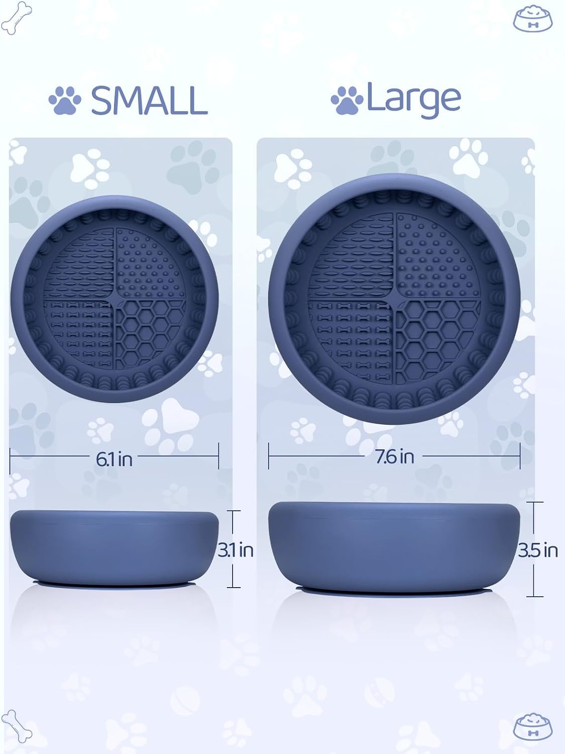 Dog Lick Bowl with Brush and Scraper, Anxiety Relief Lick Mat for Dogs, Non-Slip Freeze Licking Bowl Enrichment Puzzle Feeder for Distraction, BPA Free Silicone, Dishwasher Safe