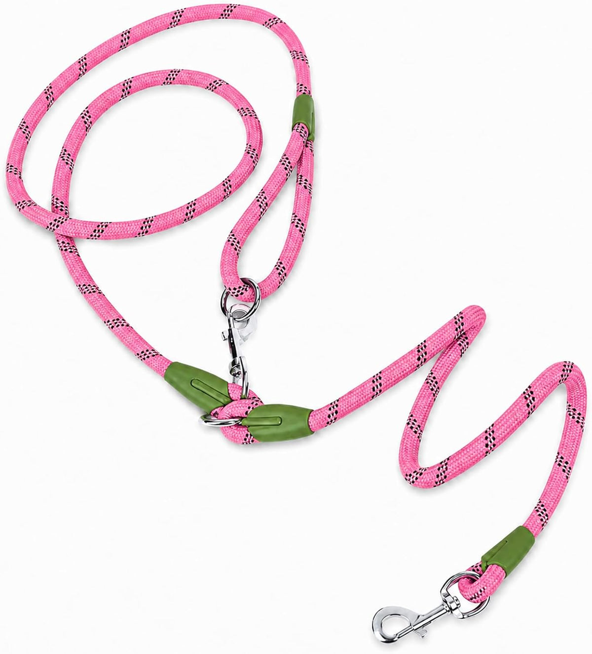 Hands Free Dog Leash Crossbody Dog Running Leash Handsfree Pet Rope for Hiking Training Heavy Duty Reflective Pet Walking Belt (Pink)