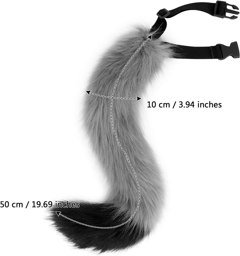 COSYEARS Faux Fur Fox Wolf Tail Animal Dog Furry Tails for Halloween Party Cosplay Accessory