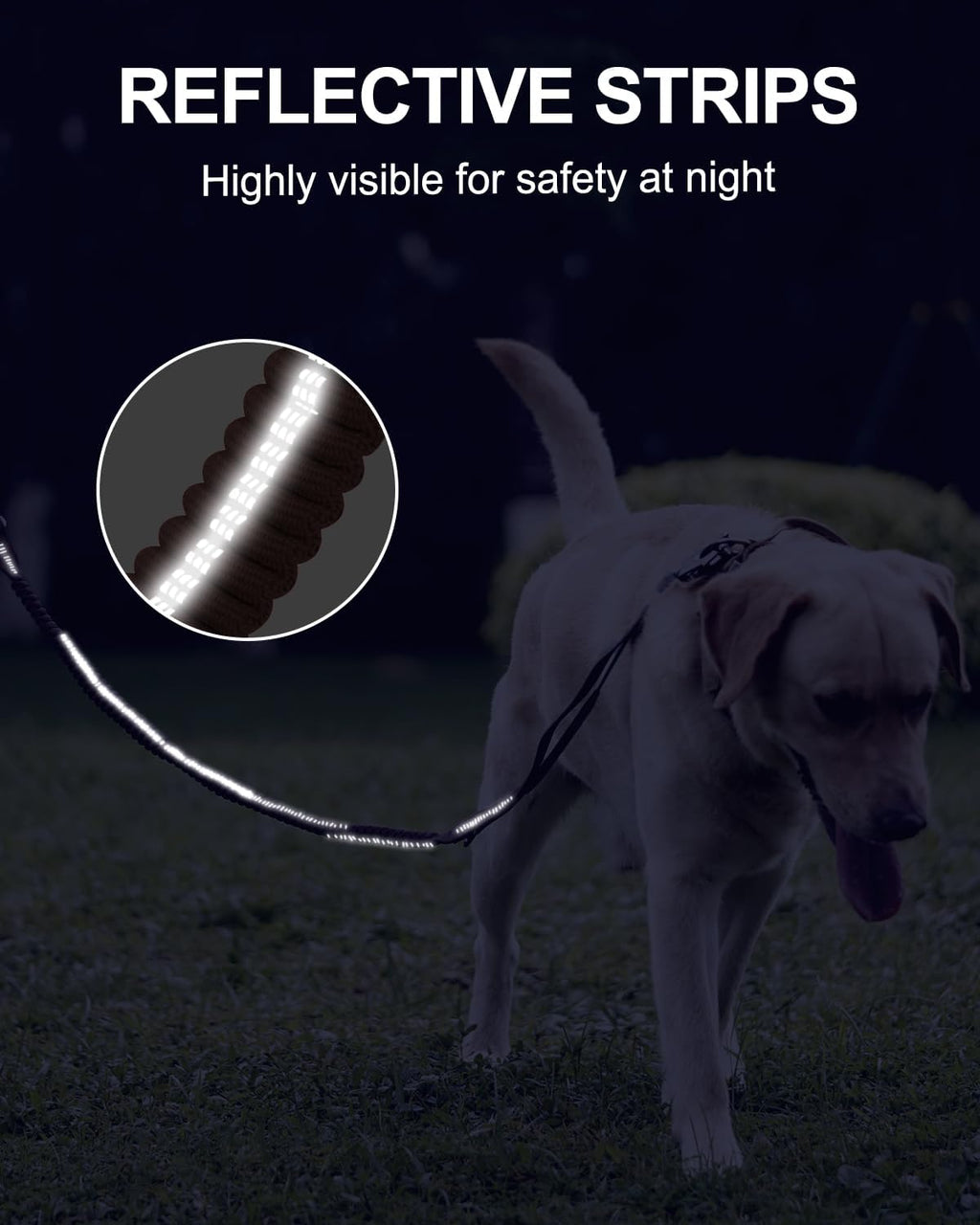 Joytale Tactical Bungee Dog Leash, Shock Absorbing No Pull, Brown