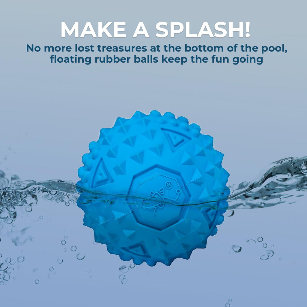 Best Pet Supplies Interactive Squeaky Dog Chew Toy, Ideal Dog Toys for Chewers, Small, Medium & Large Dogs, and Fetch Lovers - Spiky Ball (Blue, Orange), Large 3.5"