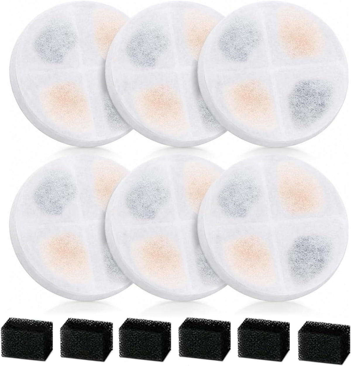 Wireless Cat Water Fountain Replacement Filters with Sponges Set for 3.5L