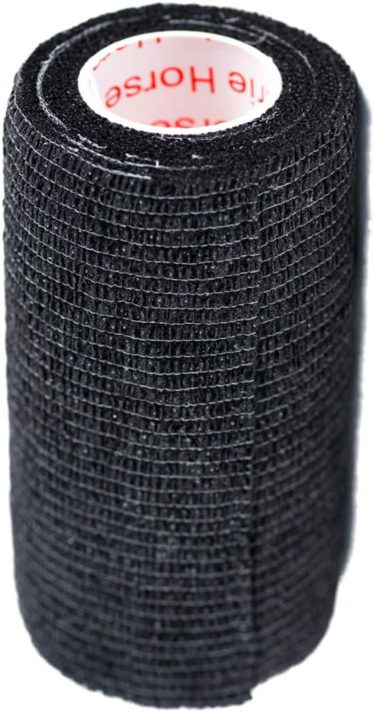 3 Inch Self Adhesive Bandage Wrap - Self-Sticking Vet Wrap - Black, 12 Pack