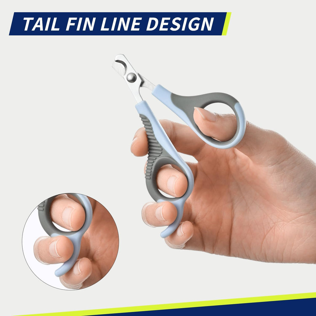 WePet Pet Nail Clippers U07.2, Professional Claw Trimmer, Scissor for Cats, Puppies, Kittens, Hamsters, Rabbits and Small Animals, Sharp, Safe, Small, Grey/Blue