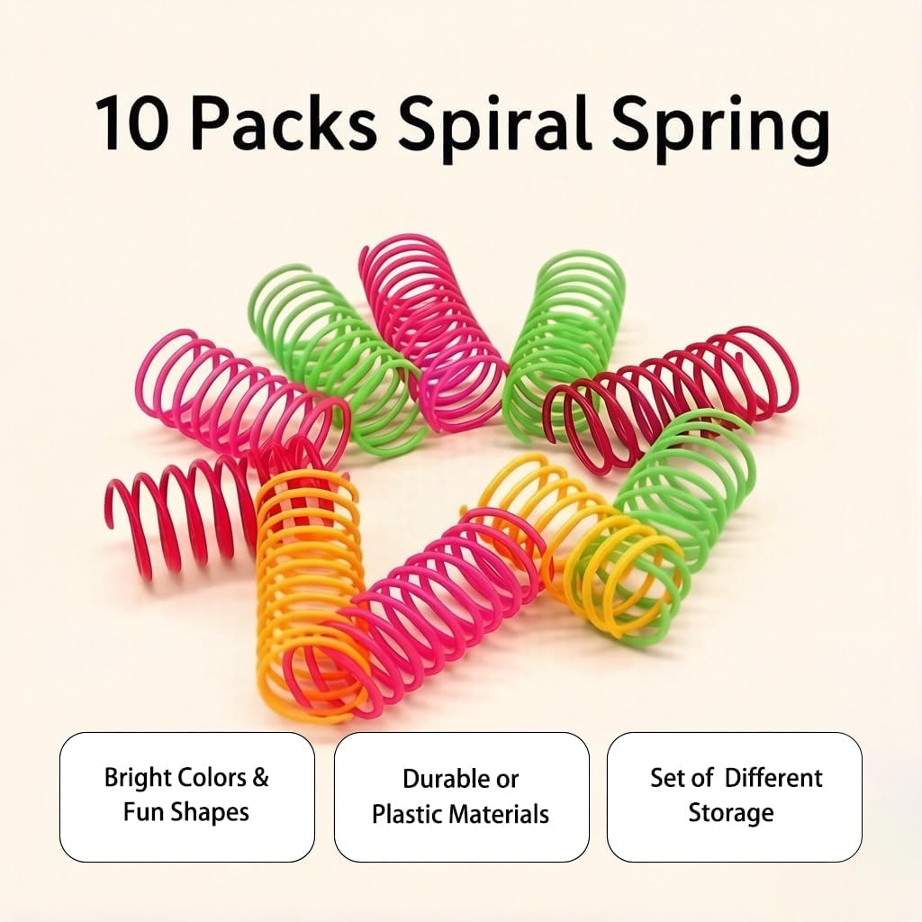 LASOCUHOO Cat Toys, 30 Packs Interactive Cat Toy Pack Including Cat Crinkle Balls, Cat Sparkle Balls, Spiral Springs for Kitten （Random Color）