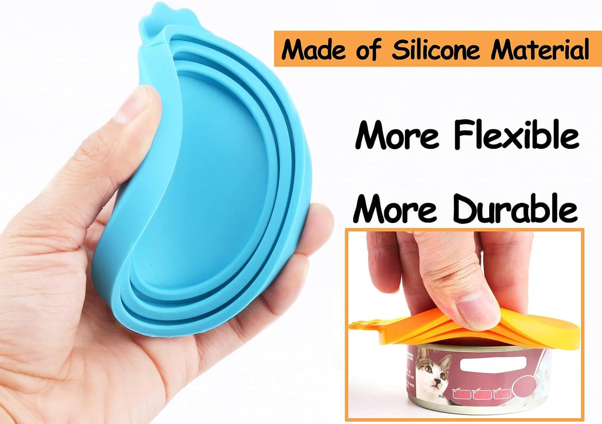 Pet Food Can Covers-Comtim 3 Pack Silicone Can Lids Caps for Dog Cat Wet Food,Universal Size Fit Most Standard Size Canned Dog and Cat Food 