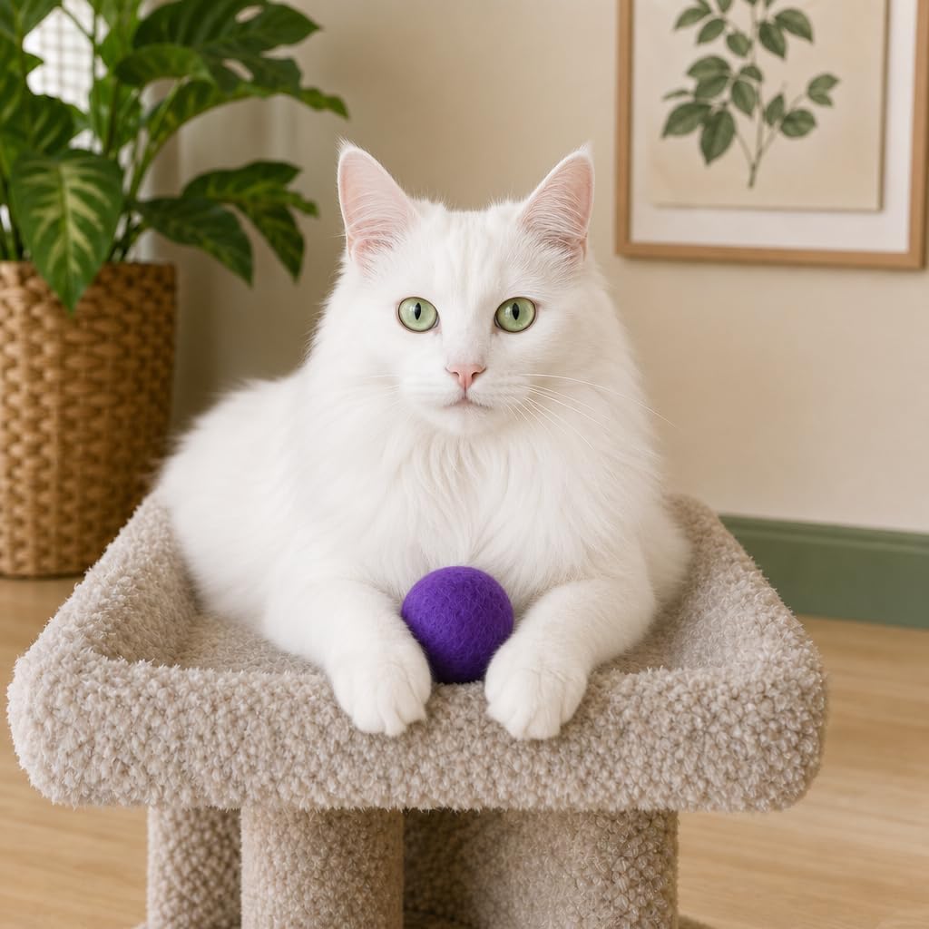 Wool Cat Toys, Purple, 6PCS