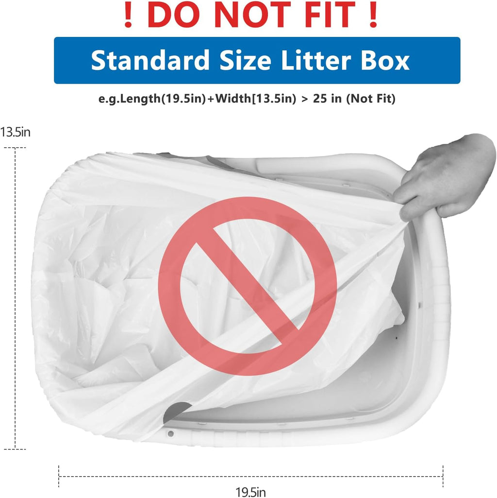 Self Cleaning Cat Litter Box Liners-45 Counts, Extra Thick Litter Bags for Automatic Cat Litter Box Robot with Drawstring Trash Bags Compatible with PetPivot