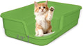 Extra Large Litter Box with Low Entry,Jumbo Cat Litter Box for Kitty and Senior Cats,Cat Box for Indoor Cats,Open Top Corner Litter Pan,Easy to Clean,23.6" L x 15.7" W x 5.9" H (Green)