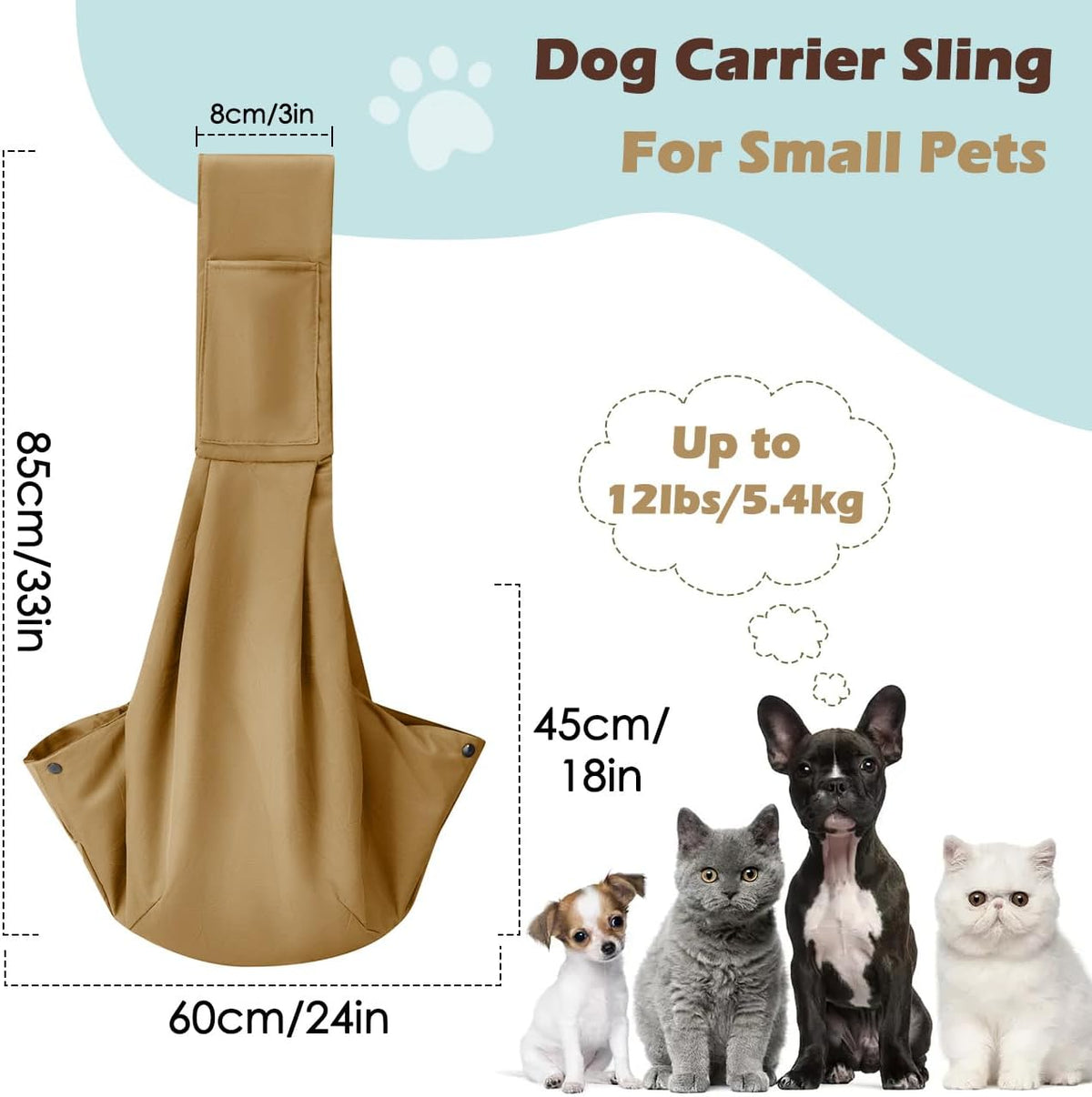 Pawaboo Small Dog Sling Carrier