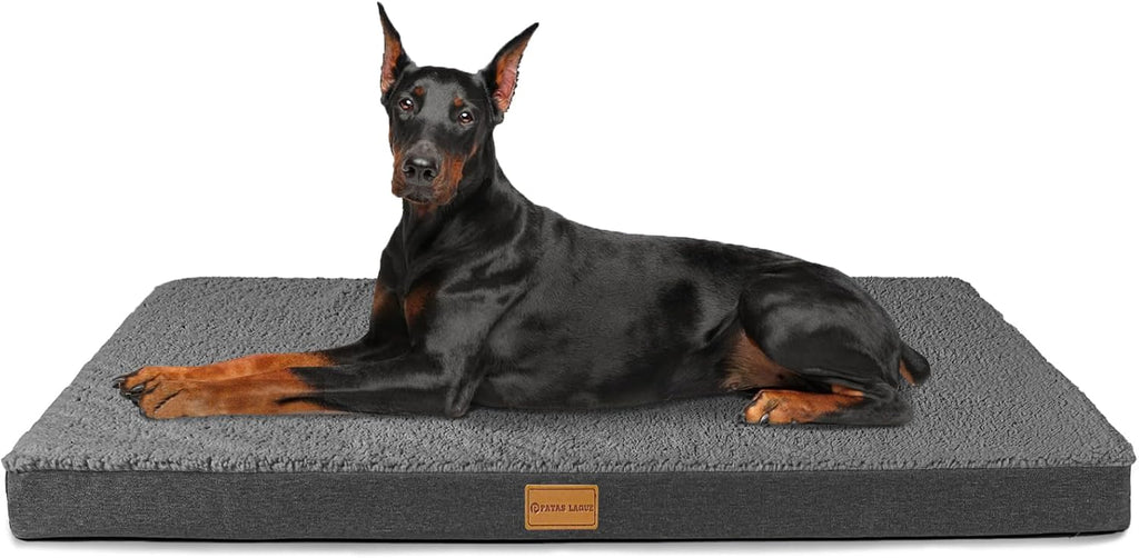 Patas Lague Orthopedic Large Dog Bed Pet Sofa Mat 56''X40'' Dark Grey