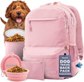 Rubyloo Dog Travel Backpack for Supplies - Dog Diaper Bag with Travel Bowls | 2 BPA-Free Bowls; Food Container & Treat Pouch; Placemat; Laptop Sleeve; Poop Bag Dispenser, Hiking, Camping & Road Trips,