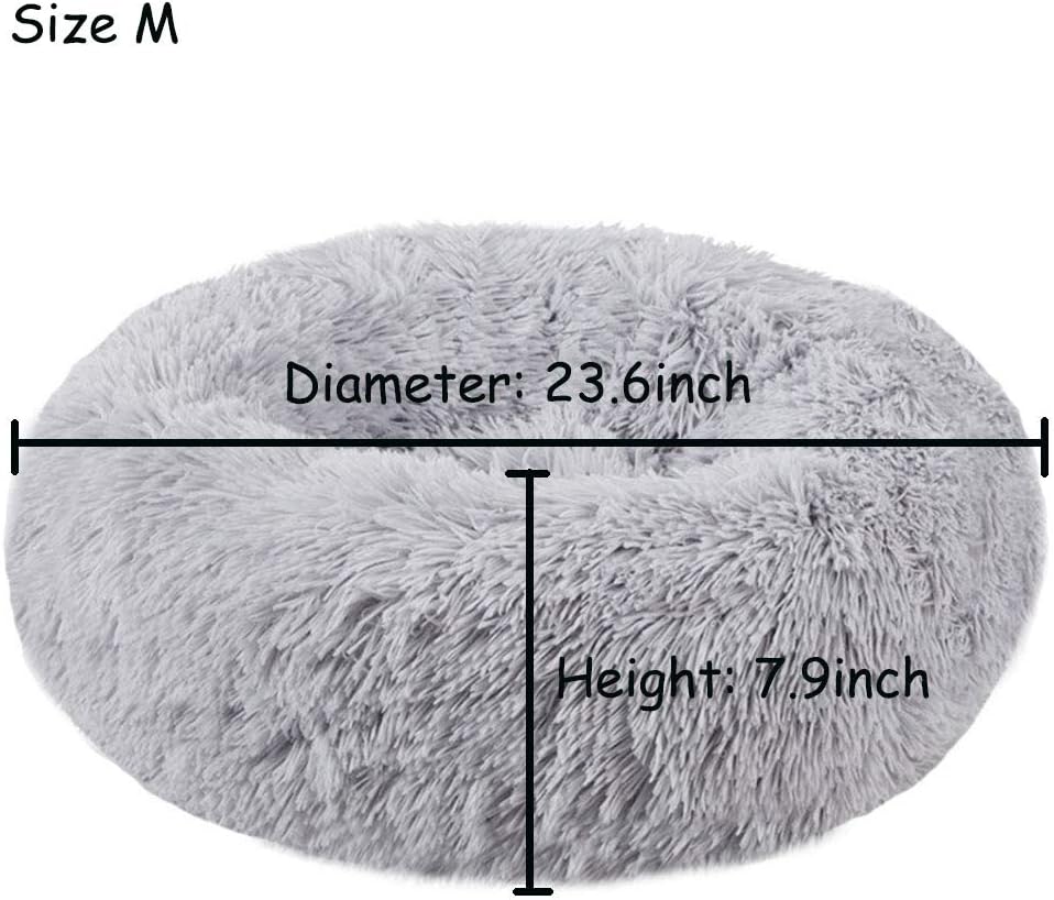 Dog Bed for Small Dogs & Cats, 24 Inch Medium Fluffy Washable Donut Bed