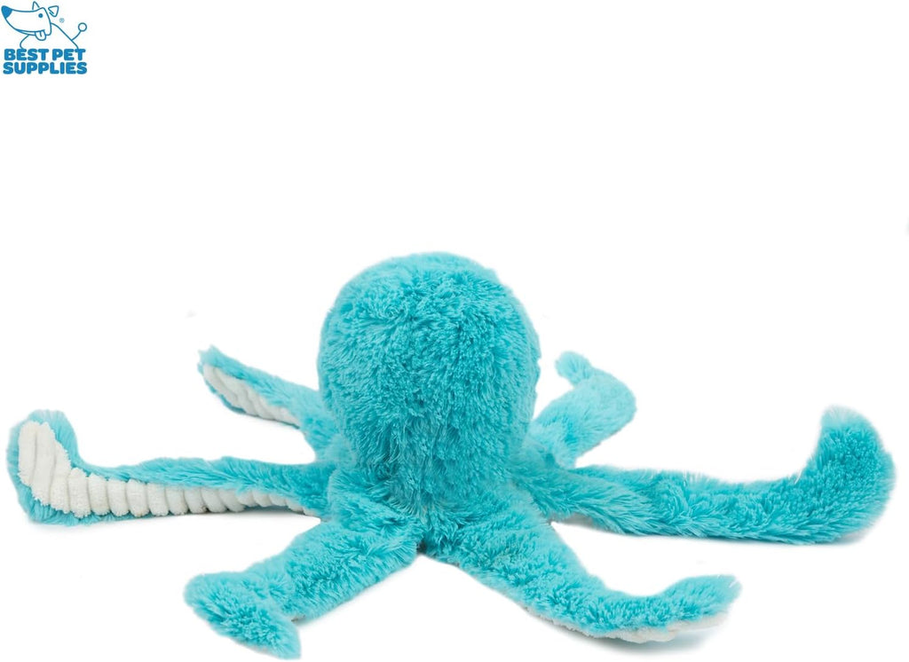 Best Pet Supplies Interactive Squeaky Dog Chew Toy, Ideal Dog Toys for Chewers, Small, Medium & Large Dogs, and Fetch Lovers - Octomutant (Turquoise), Large
