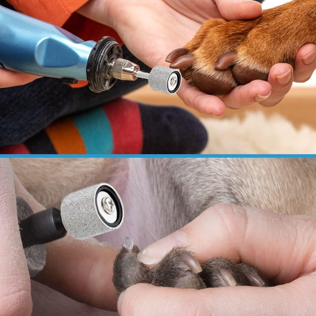 Pet Nail Grinder Diamond Wheel - 120 grit Rotary Tool Sanding Bands for Pet Nail Dremel Tool - Compatible with Any 1/2 inch Mandrel Grinding Tool, (80 grit)