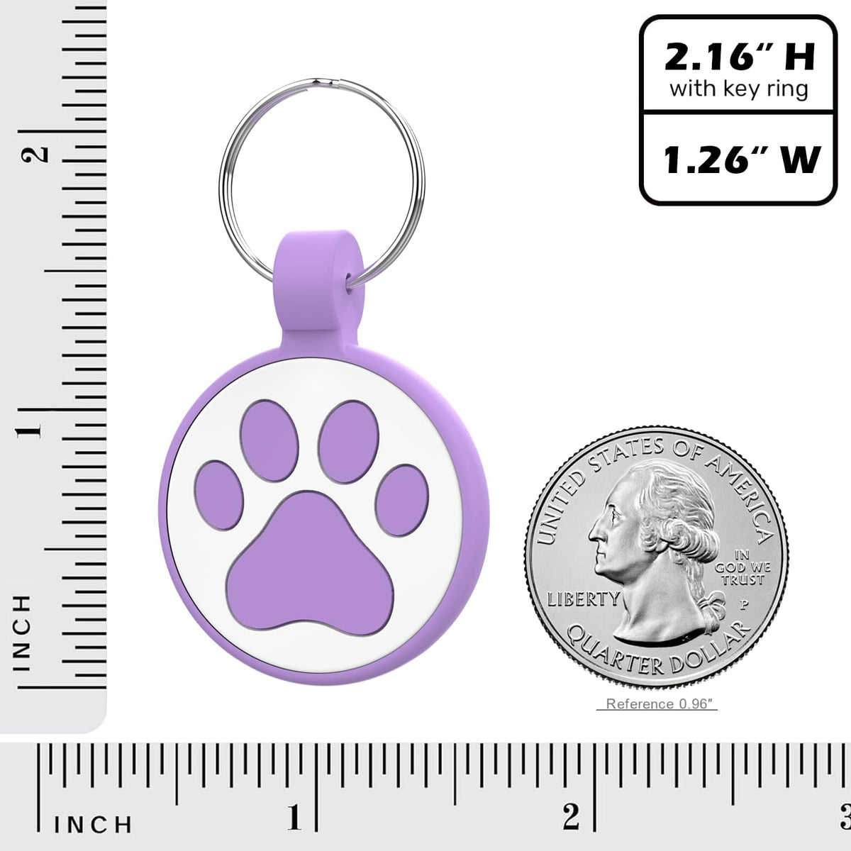 QR Code Cat Tag, Modifiable Online Profile, Multiple Emergency Contact, Silicone Cat Tag, Lightweight, Waterproof, No Jinging, Collar Accessories (Medium to Large Breeds - 1.25", Purple)