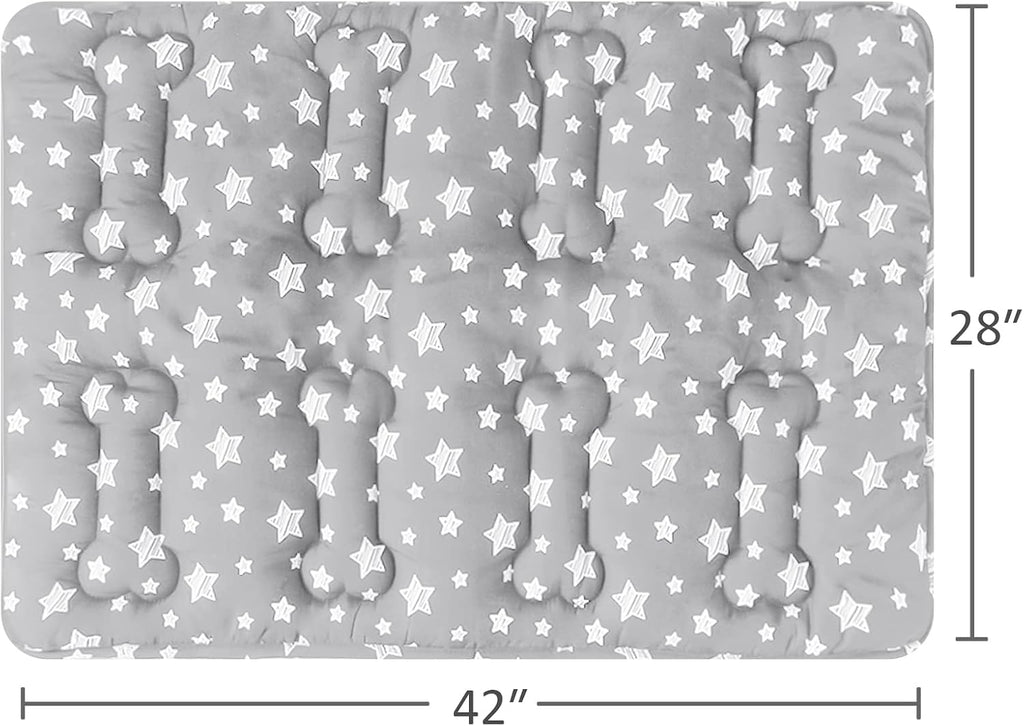 Dog Crate Pad Mat (42" X 28") 2 Pack, Soft Dog Bed Mat with Cute Prints