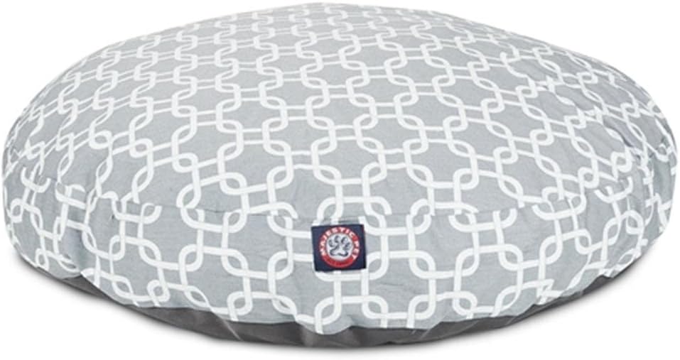 Gray Links Medium Round Indoor Outdoor Pet Dog Bed With Removable Washable Cover By Majestic Pet Products
